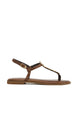 BROWN LEATHER/GOLD STONES
