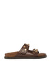 BROWN LEATHER/DOME STUDS