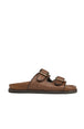 BROWN LEATHER/ RAFFIA